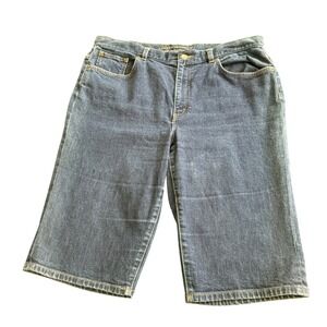 Lauren Ralph Lauren Blue Denim Bermuda Shorts Womens 12 Dark Wash Stretch